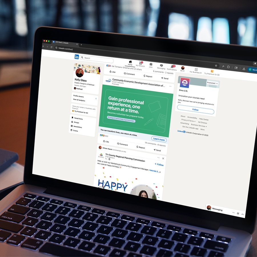 LinkedIn ad that reads: Gain professional experience, one return at a time. 